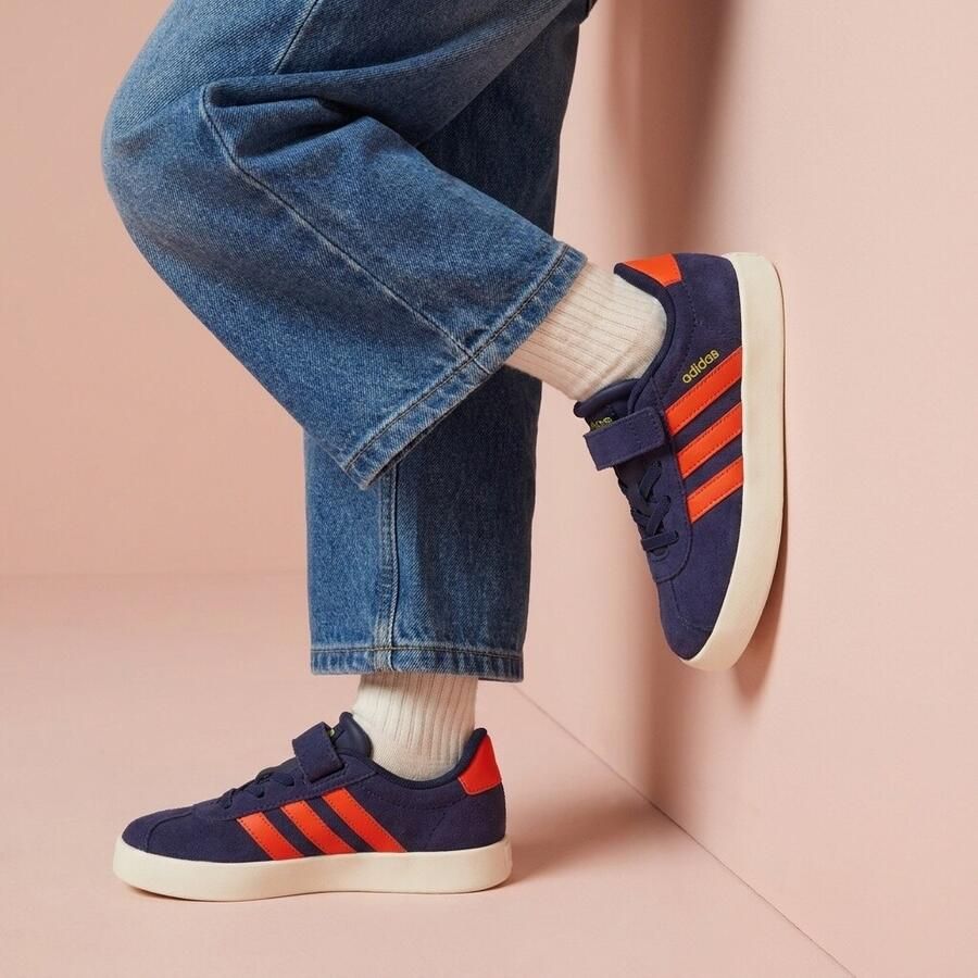 Adidas Sportswear VL Court suede sneakers 3.0 donkerblauw oranje - Foto 3