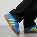 Adidas Sportswear VL Court 3.0 suede sneakers kobaltblauw limegroen Leer - Blauw