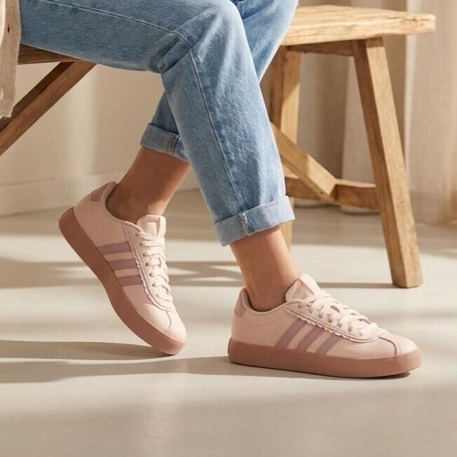 Adidas VL Court Sneakers Dames Roze 1 3 Mesh Synthetisch - Foto 4