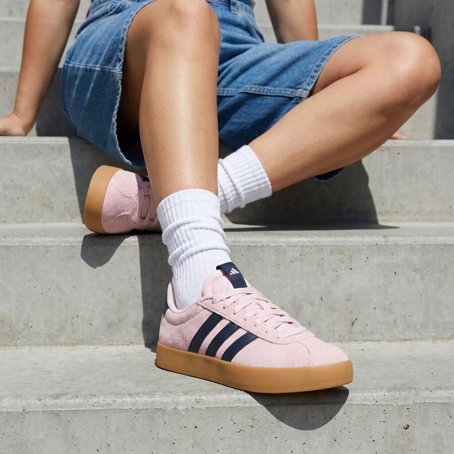 Adidas Sportswear VL Court 3.0 suede sneakers lichtroze donkerblauw - Foto 5
