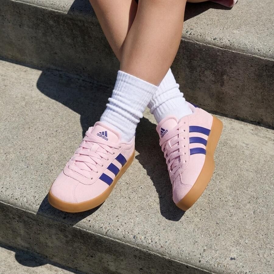 Adidas VL Court 3.0 K unisex kinder sneaker suède KI9492 royal blue clear pink - Foto 3
