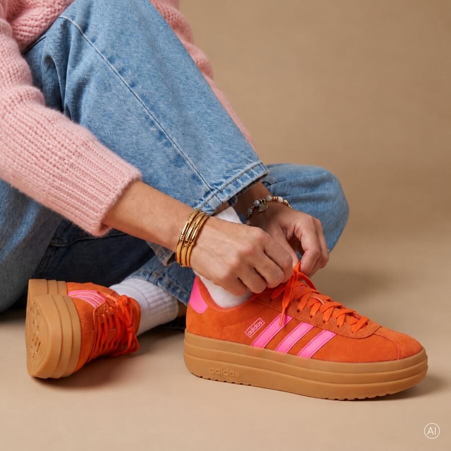 ADIDAS SPORTSWEAR Sneakers laag 'VL Court Bold' oranje lichtroze