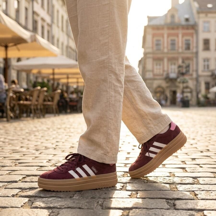 Adidas Sportswear VL Court Bold suède sneakers donkerrood wit Suede 35 1 2 - Foto 3