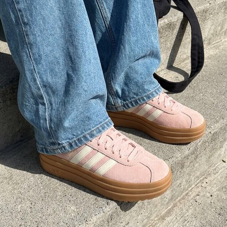 Adidas dames VL COURT BOLD plateau sneaker schoen IH9151 Roze - Foto 7