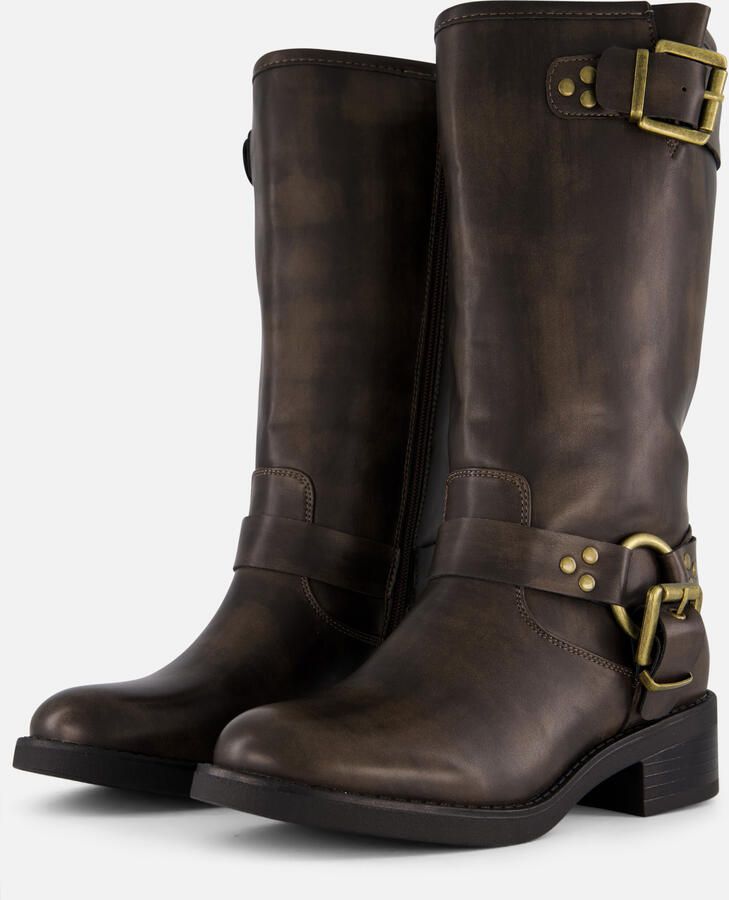 Ann Rocks Hoge Biker boots bruin Synthetisch
