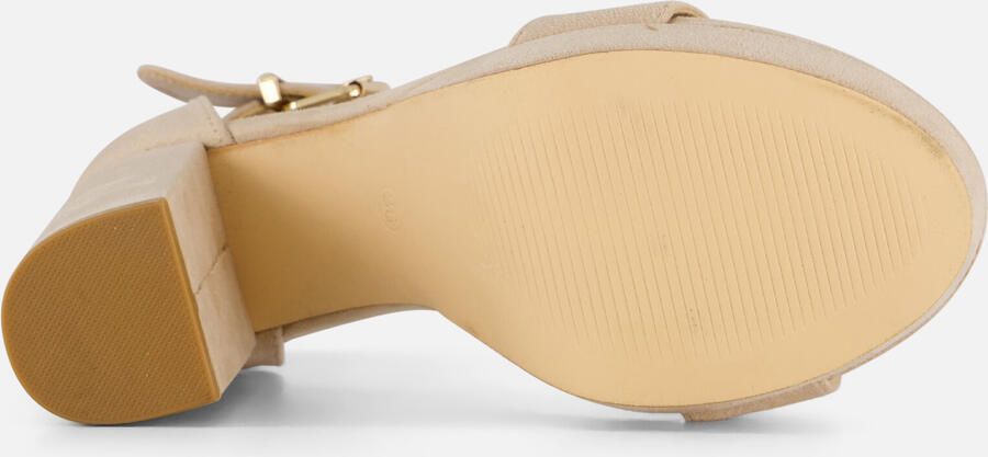 Ann Rocks Sandalen met hak beige Textiel - Foto 6
