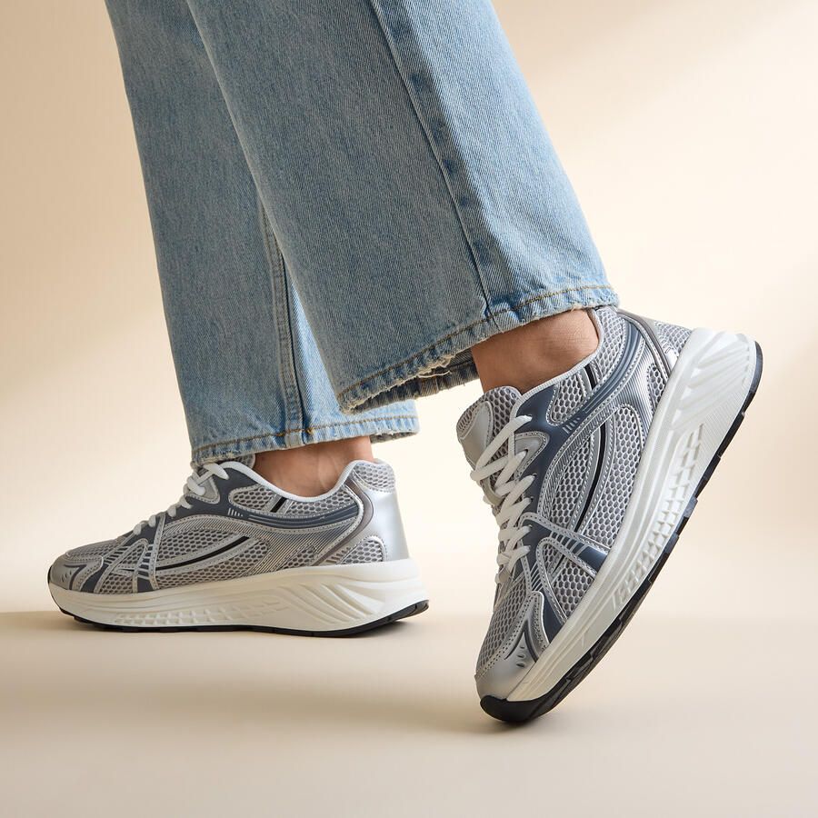 Ann Rocks Sneakers zilver Textiel - Foto 2