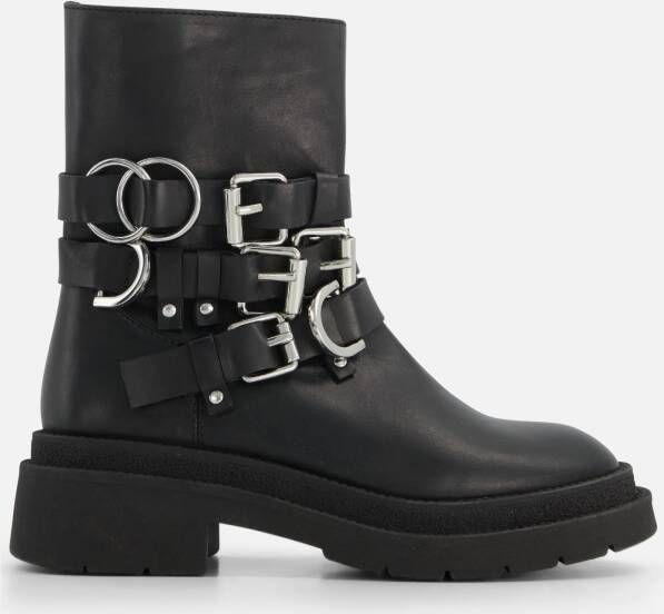 Ann Rocks Enkellaarsjes zwart Leer Dames Schoenen