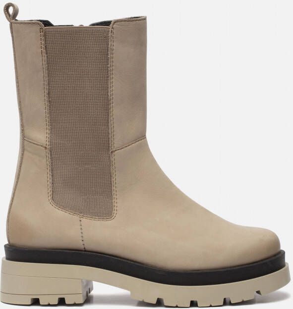 Ann Rocks hoge Chelsea boots taupe - Schoenen.nl