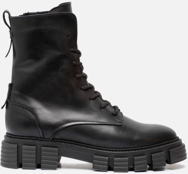 Ann Rocks Veterboots zwart Leer 172610 Schoenen