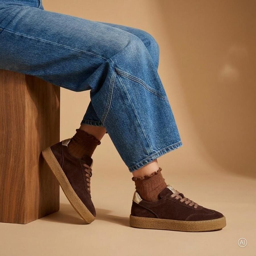 Aqa A8988 26933-2 Sneakers Bruin Suede Dames Bruin