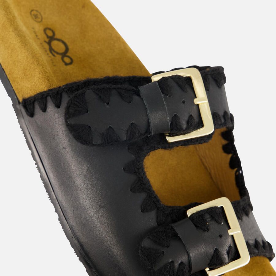 Aqa Slippers zwart Textiel Dames - Foto 2