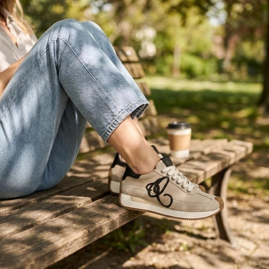 Aqa Sneakers beige Leer Dames - Foto 2