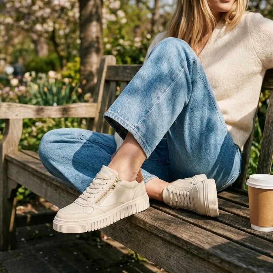 Aqa Sneakers wit Leer Dames - Foto 3
