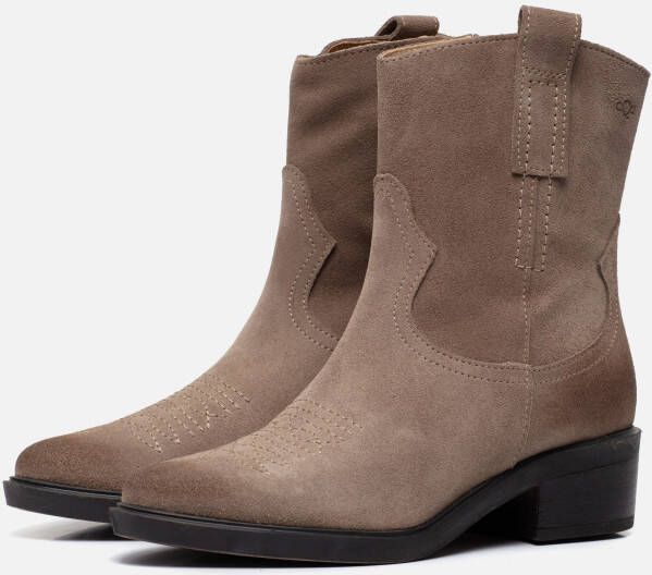 AQA Shoes Aqa Cowboylaarzen taupe Suede Dames