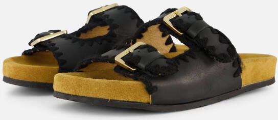Aqa Slippers zwart Textiel Dames