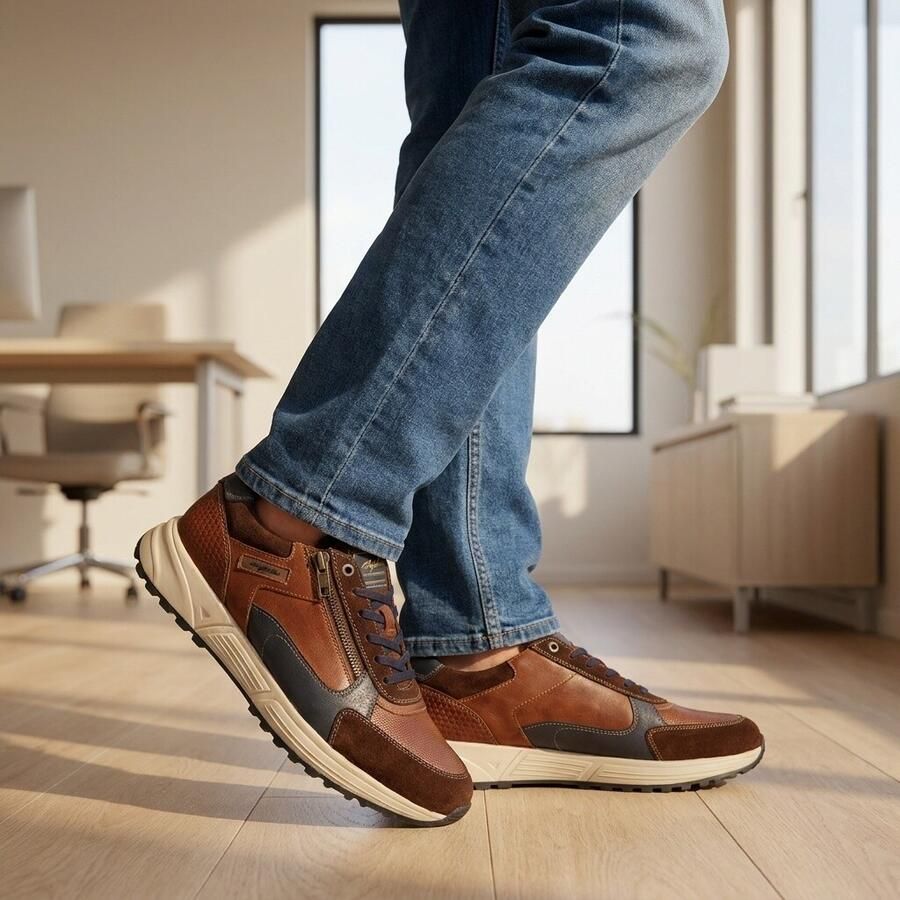 Australian Discover Sneaker cognac Leer