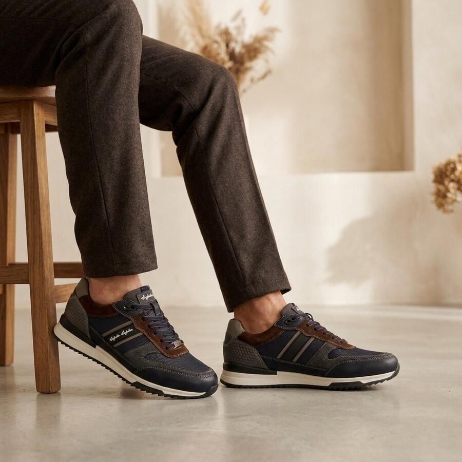 Australian Filmon Sneakers Heren Leren Sneaker Blauw