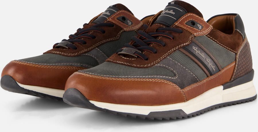 Australian Filmon PKK Grey Brown Black Sneakers Grijs Bruin Zwart Leer en Suede Heren Grijs Bruin - Foto 4