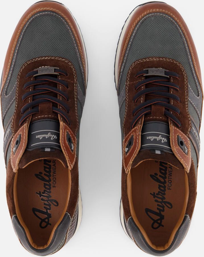 Australian Filmon PKK Grey Brown Black Sneakers Grijs Bruin Zwart Leer en Suede Heren Grijs Bruin - Foto 2