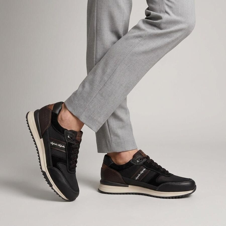 Australian Filmon Sneakers Heren Leren Sneaker Zwart