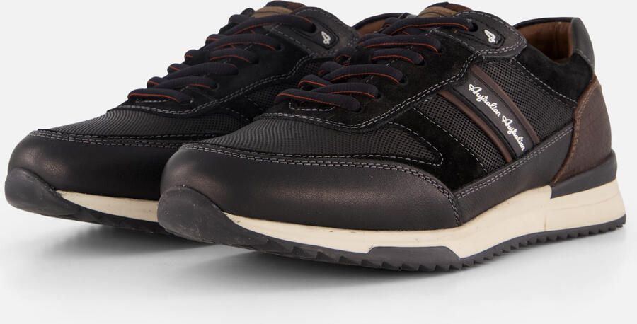Australian Filmon Sneakers Heren Leren Sneaker Zwart - Foto 7