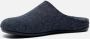 Basicz Pantoffels Heren Instap sloffen Wol Blauw - Thumbnail 1