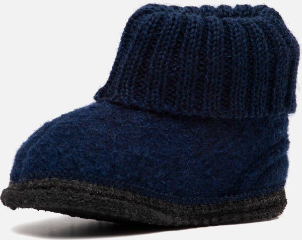 Bergstein Cozy slofjes blauw Schapenwol