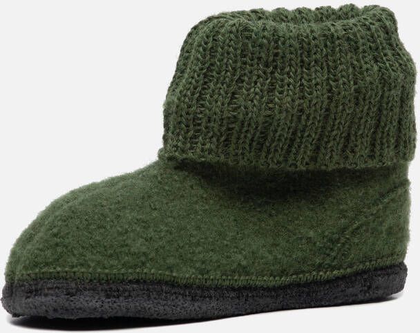 Bergstein Cozy slofjes groen Schapenwol