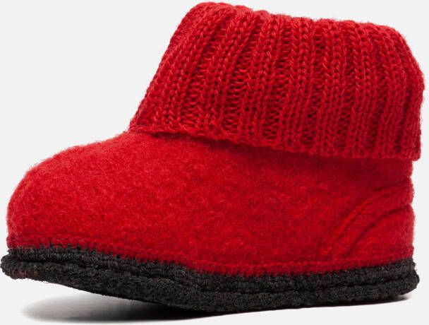 Bergstein Cozy slofjes rood Schapenwol