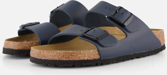 Birkenstock Arizona Slippers blauw Leer