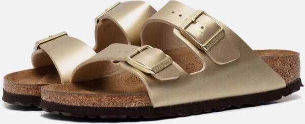 Birkenstock Arizona Slippers goud Imitatieleer