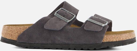 Birkenstock Arizona Slippers zwart Suede