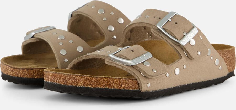 Birkenstock Kid's Arizona Rivet Border Synthetik Sandalen Narrow beige bruin - Foto 7
