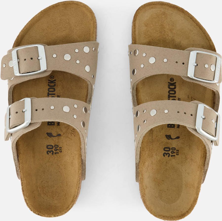 Birkenstock Kid's Arizona Rivet Border Synthetik Sandalen Narrow beige bruin - Foto 8