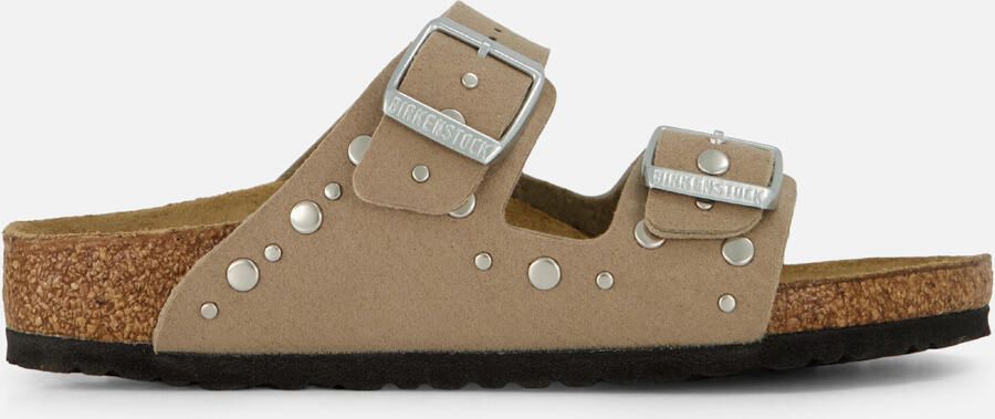 Birkenstock Kid's Arizona Rivet Border Synthetik Sandalen Narrow beige bruin - Foto 11