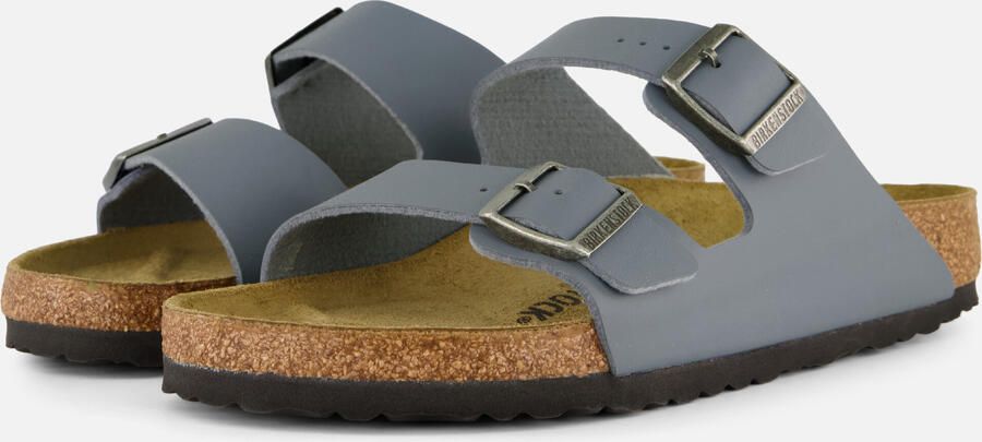 Birkenstock Arizona Birko-Flor Slippers Grijs Smal