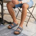 Birkenstock - blauw licht pantoffels & slippers - Grijs