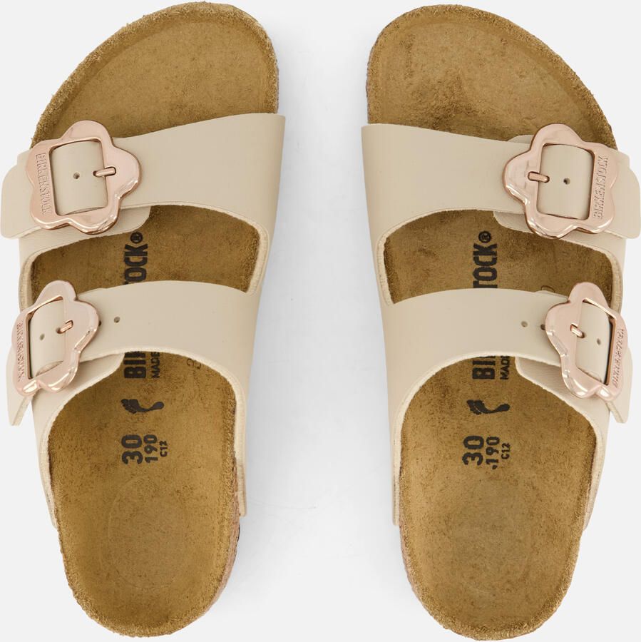 Birkenstock Kid's Arizona Flower Buckle Birko-Flor Sandalen Narrow beige - Foto 2