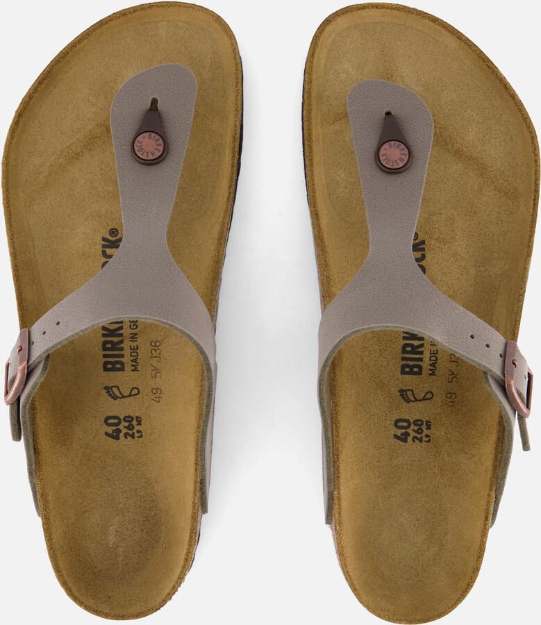 Birkenstock Platte sandalen Gizeh Nobuck Birko-Flor Regular Stone - Foto 3
