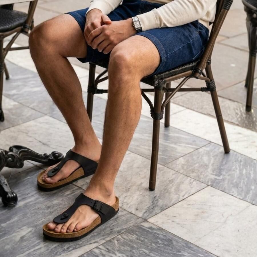 BIRKENSTOCK Teenslippers Gizeh Maat: 35 Materiaal: Leatherlook Kleur: Zwart - Foto 6