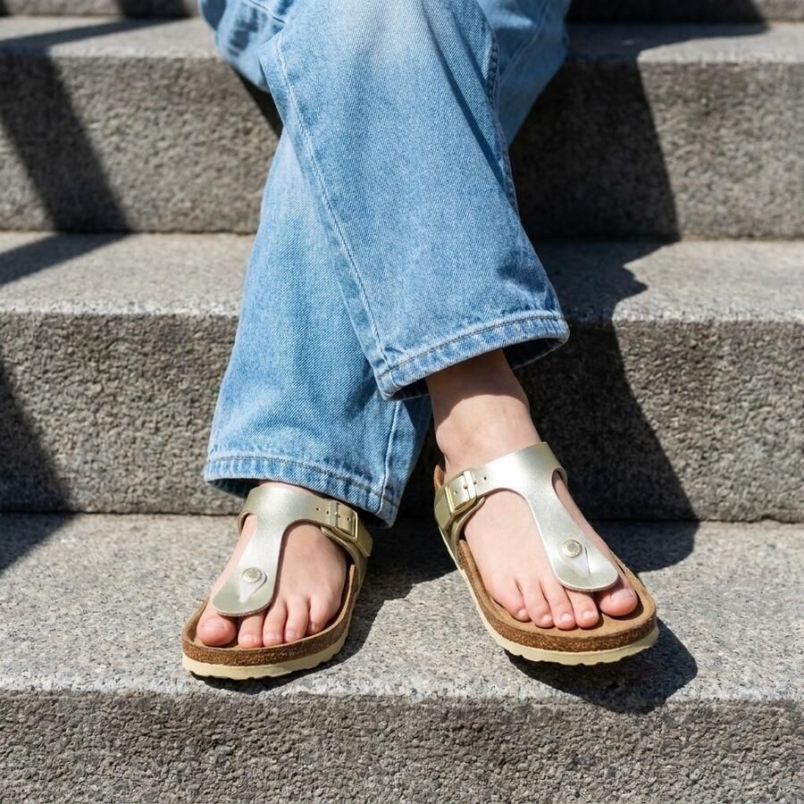 Birkenstock Meisjes Sandalen Gizeh Kids BS Electric Metallic Gold(narrow) Goud - Foto 5