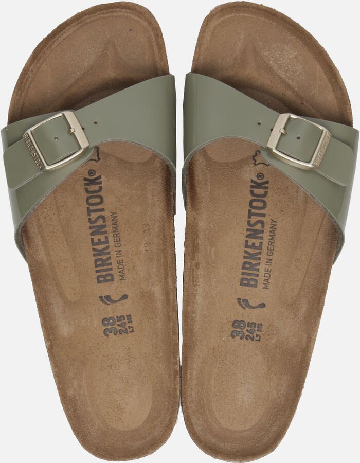 Birkenstock Slippers Madrid Khaki narrow Birko-Flor Lack Patent Grijs - Foto 2
