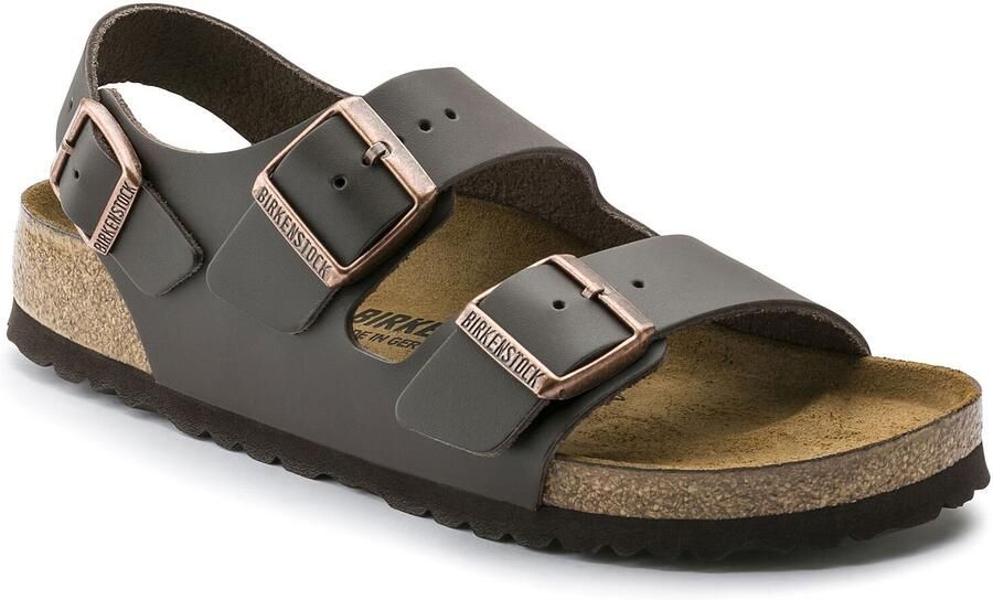 Birkenstock slipper MILANO Dark Brown regular Naturleder Smooth Leather