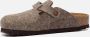 Birkenstock Wollen Boston Klompen Smalle Pasvorm Bruin Unisex - Thumbnail 3
