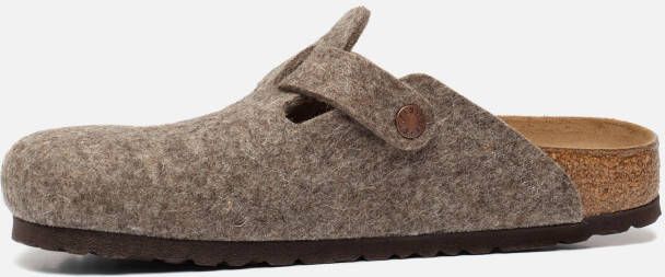 Birkenstock Boston instappers bruin Vilt 370204