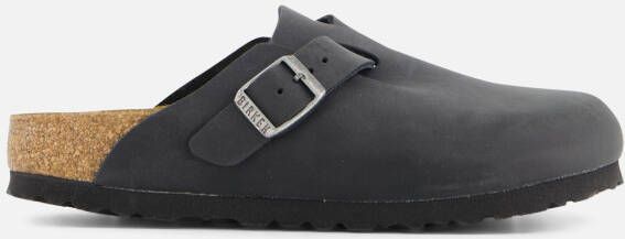 Birkenstock Boston Black narrow Fettleder Oiled Leather Unisex Pantoffels Zwart