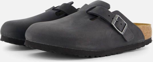 Birkenstock Boston Instappers zwart Leer