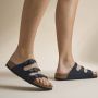 BIRKENSTOCK Slippers Dames Soft Foodbed Maat: 43 Materiaal: Leer Kleur: Zwart - Thumbnail 1