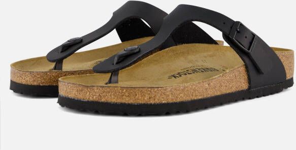 Birkenstock Gizeh Slippers zwart Imitatileer
